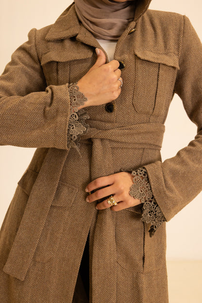Studio Herringbone Utility Coat