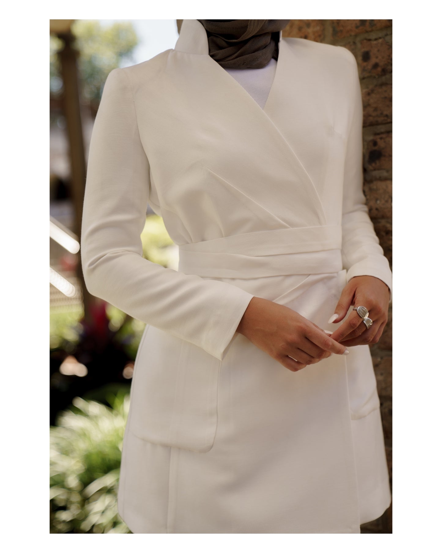 Opal Wraparound Blazer - White