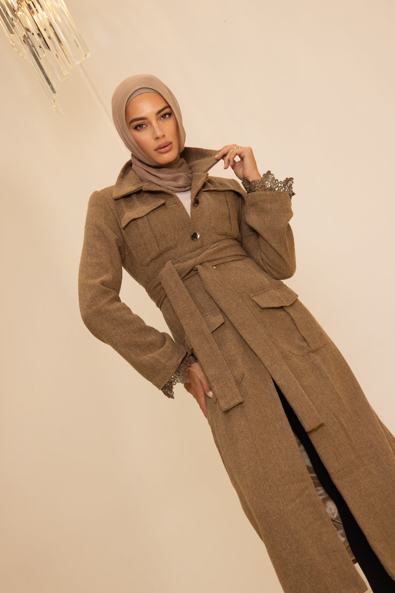 Studio Herringbone Utility Coat