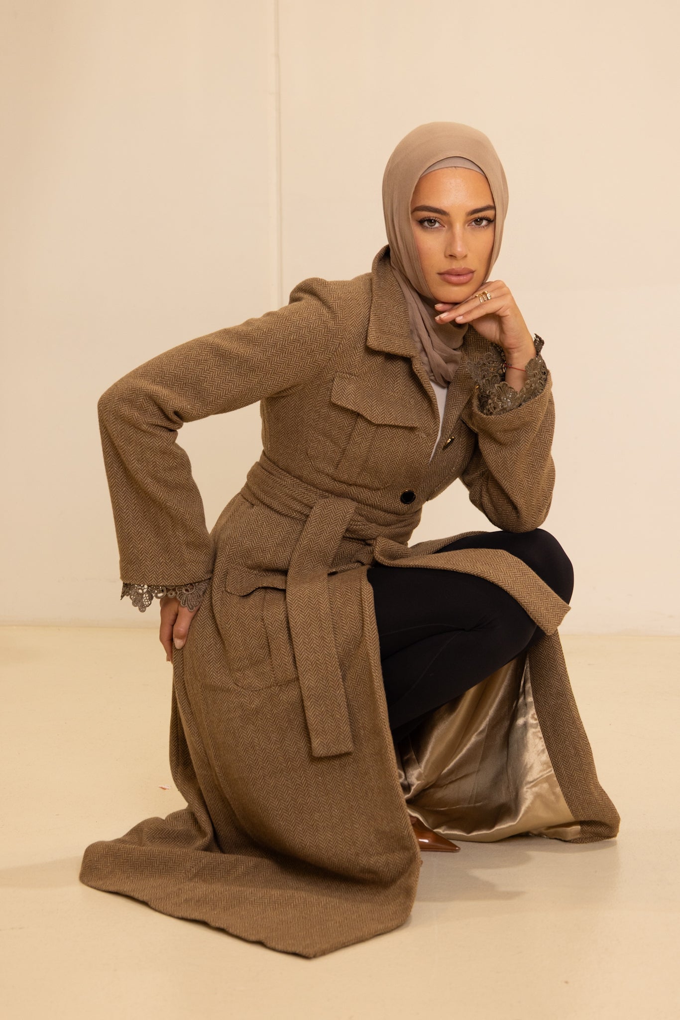Studio Herringbone Utility Coat