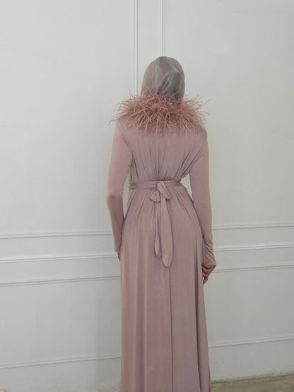 Namara Feather Neck Maxi Cardigan