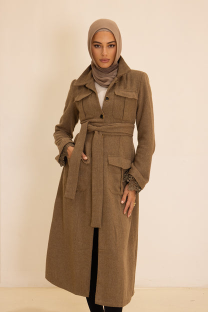 Studio Herringbone Utility Coat