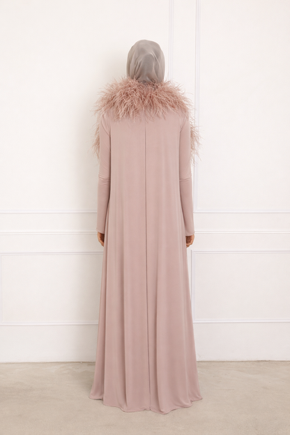 Namara Feather Neck Maxi Cardigan