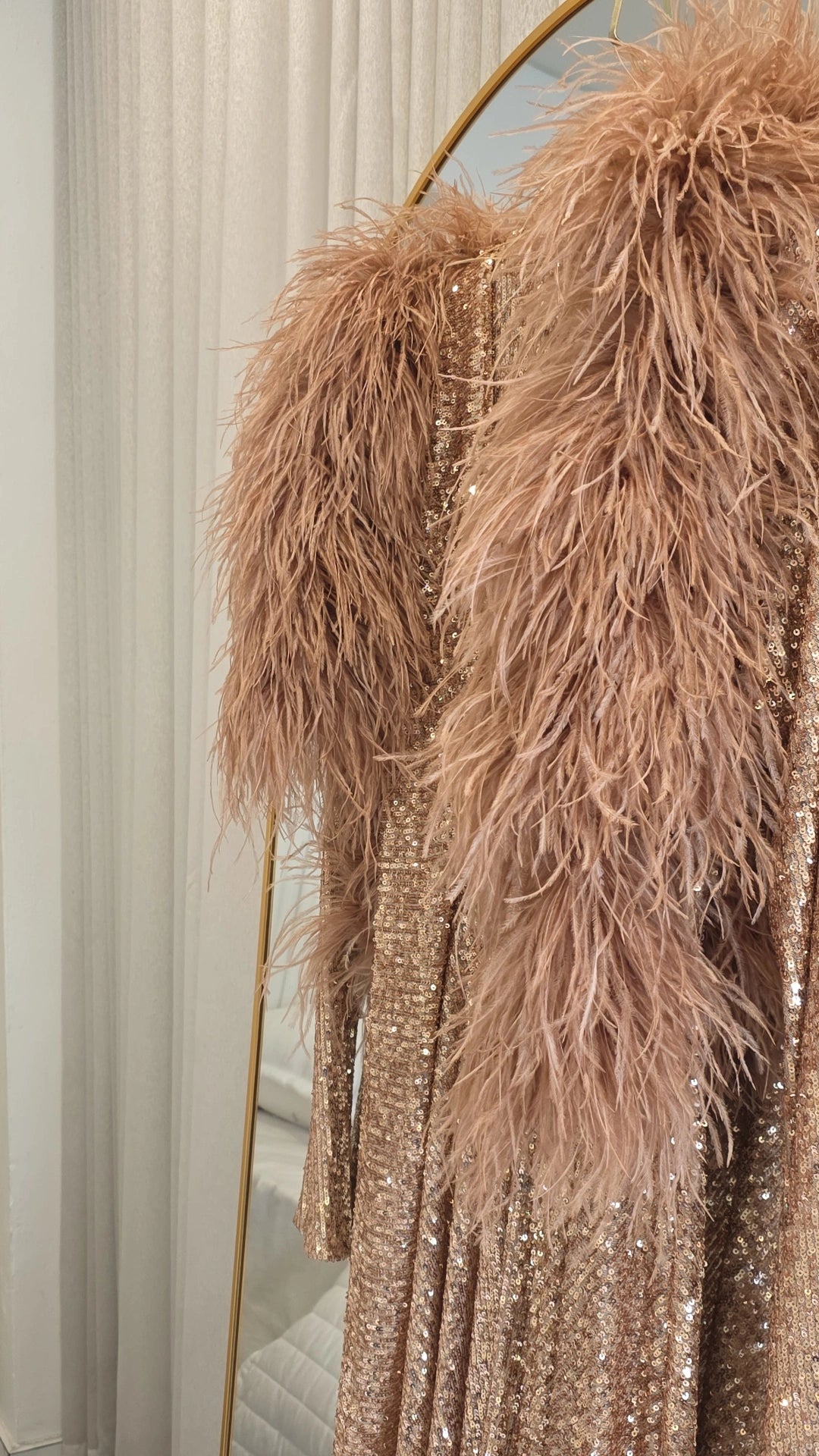 Feather Drape Gown