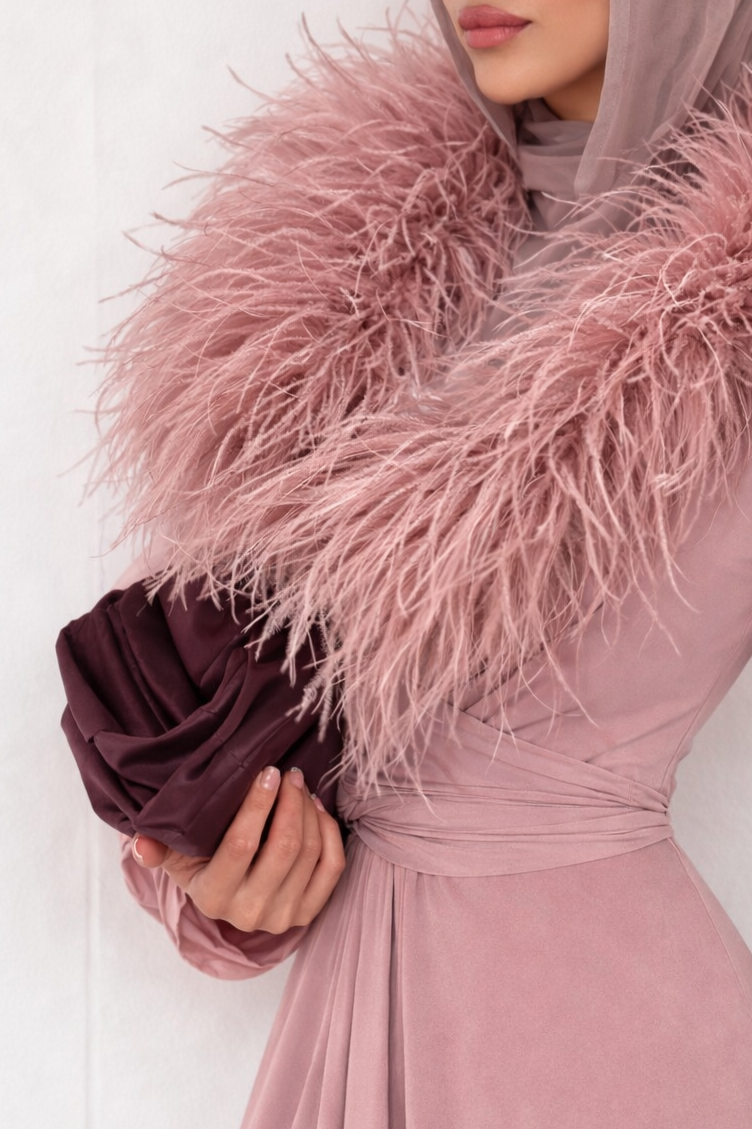 Namara Feather Neck Maxi Cardigan