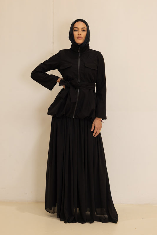 Date Flowy Maxi Skirt - Black