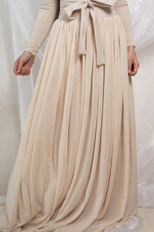 Flowy Maxi Skirt - Nude